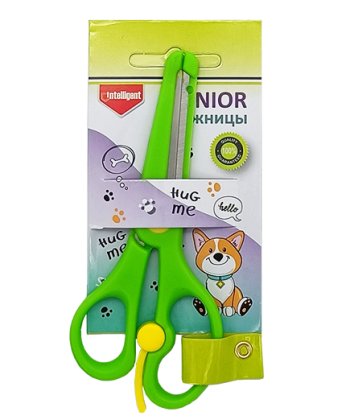 Ножницы детские 135мм CZ-223 безопасные лезвия с ограничителем зеленые | Магазин канцтоваров и игрушек Львёнок