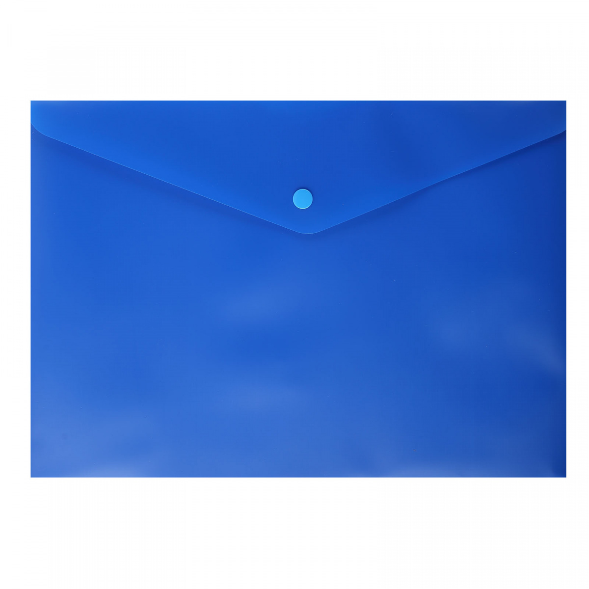 Папка-конверт на кнопке А4 0,18мм 212689 непрозрачная синяя | Магазин канцтоваров и игрушек Львёнок
