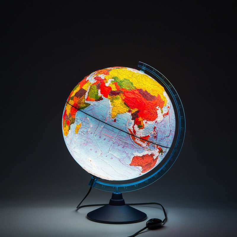 Глобус 320мм физико-политический Рельефный интерактивный INT13200290 с подсветкой | Магазин канцтоваров и игрушек Львёнок