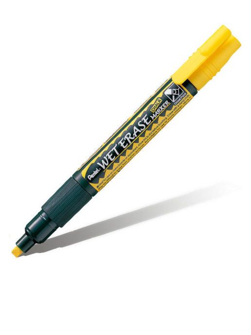 Маркер меловой 2мм/4.0мм Wet Erase Marker на вод основе (двуст пиш узел) SMW26-G желтый | Магазин канцтоваров и игрушек Львёнок