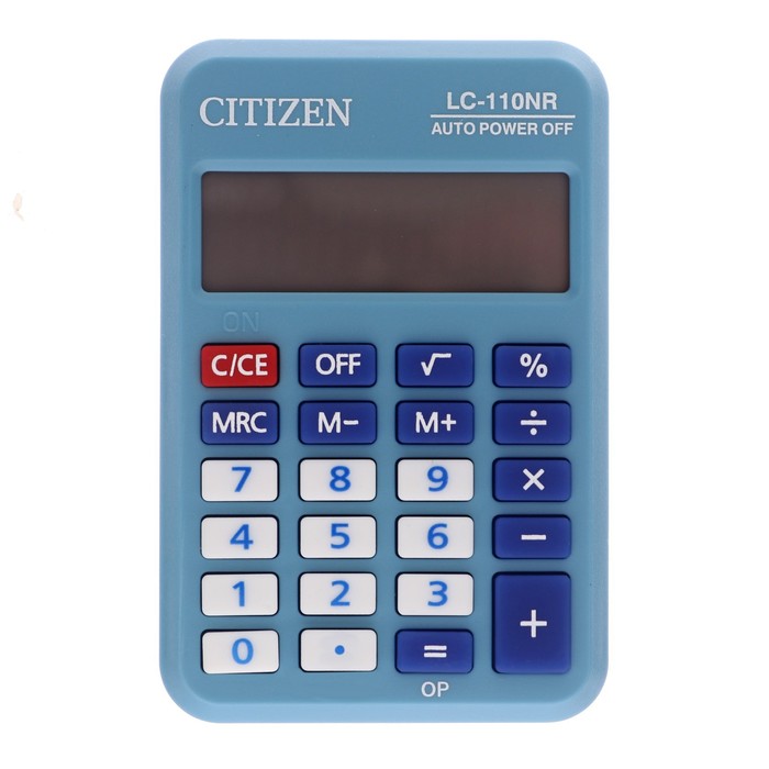 Калькулятор карманный (8разр) LC-110NRBL голубой | Магазин канцтоваров и игрушек Львёнок