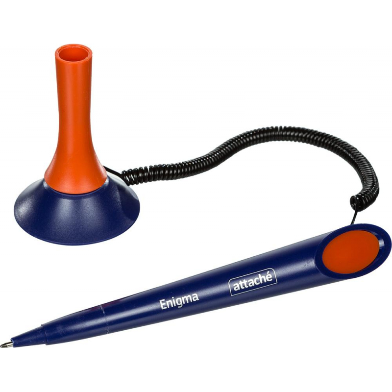 Ручка шариковая на подставке на липучке для стола Enigma 490445 синяя | Магазин канцтоваров и игрушек Львёнок