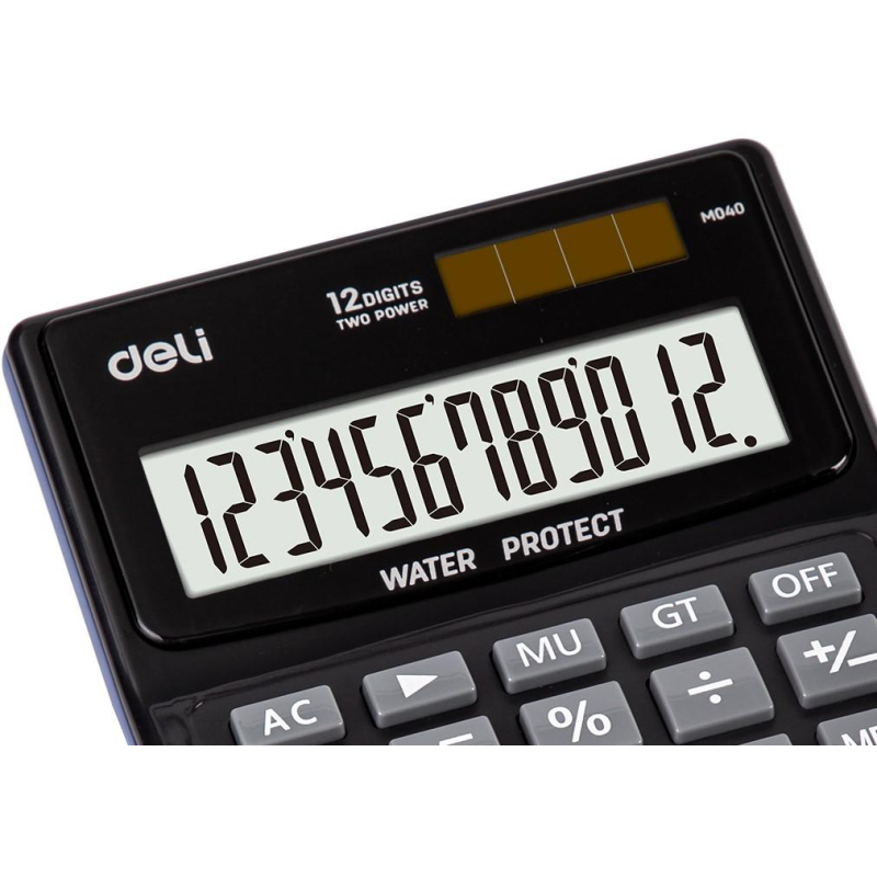 Калькулятор (12 разр) Water protect EM04031 черн | Магазин канцтоваров и игрушек Львёнок