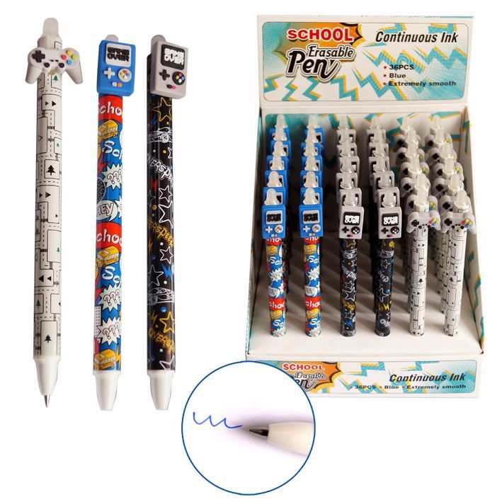 Ручка гелевая 0,5мм "Киберспорт" пиши-стирай CF2170 синяя | Магазин канцтоваров и игрушек Львёнок