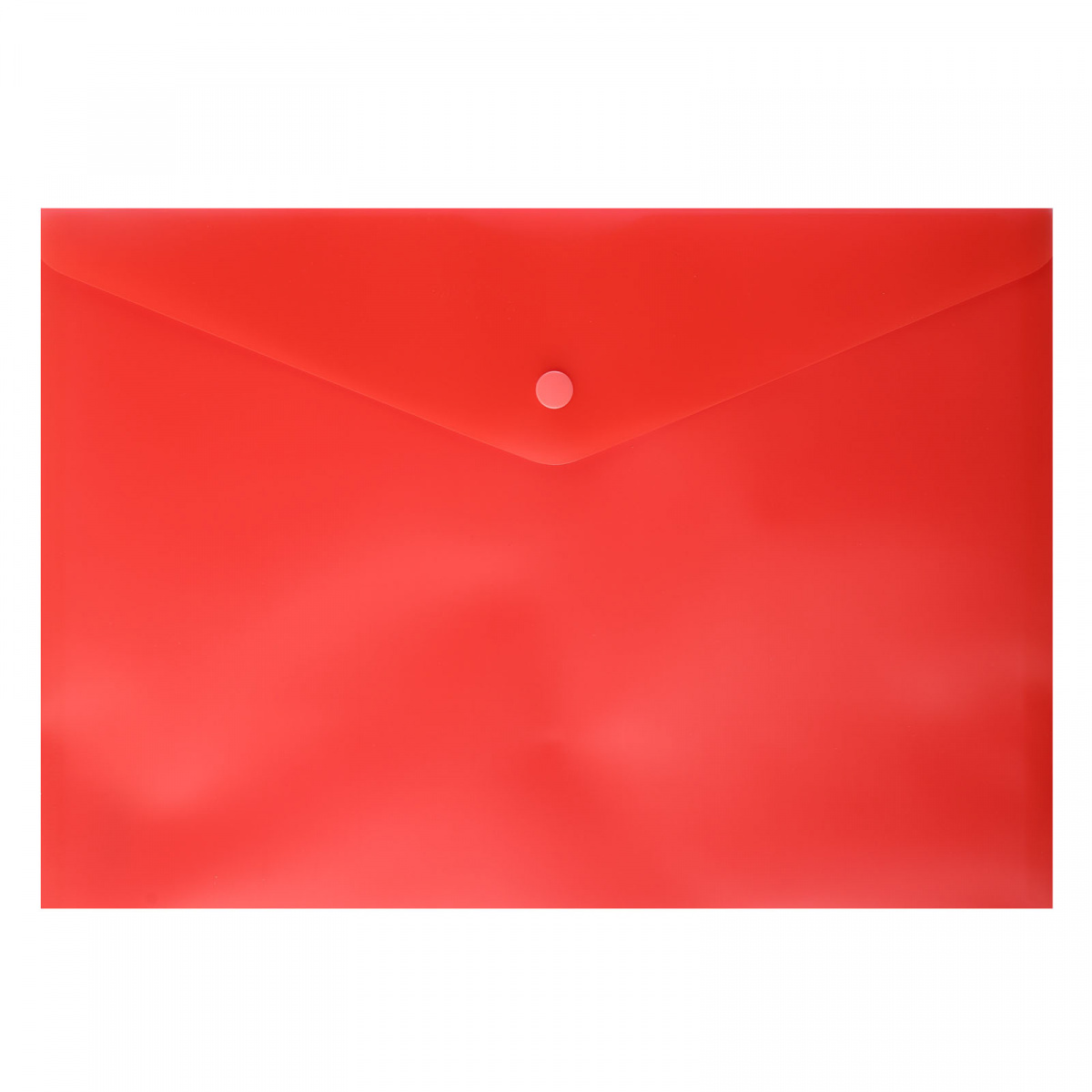 Папка-конверт на кнопке А4 (240*340мм) 0,18мм 212681 полупрозрачная красная | Магазин канцтоваров и игрушек Львёнок