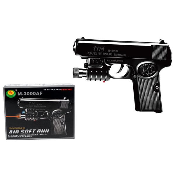 Пистолет с лазерным прицелом и фонарем M-3000A 1B00784 | Магазин канцтоваров и игрушек Львёнок