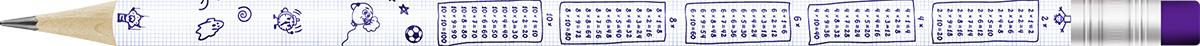 Карандаш графитный круглый с ластиком ТМ (HB) "Принты" 3071 Таблица умножения 1 1-PR-12Д | Магазин канцтоваров и игрушек Львёнок