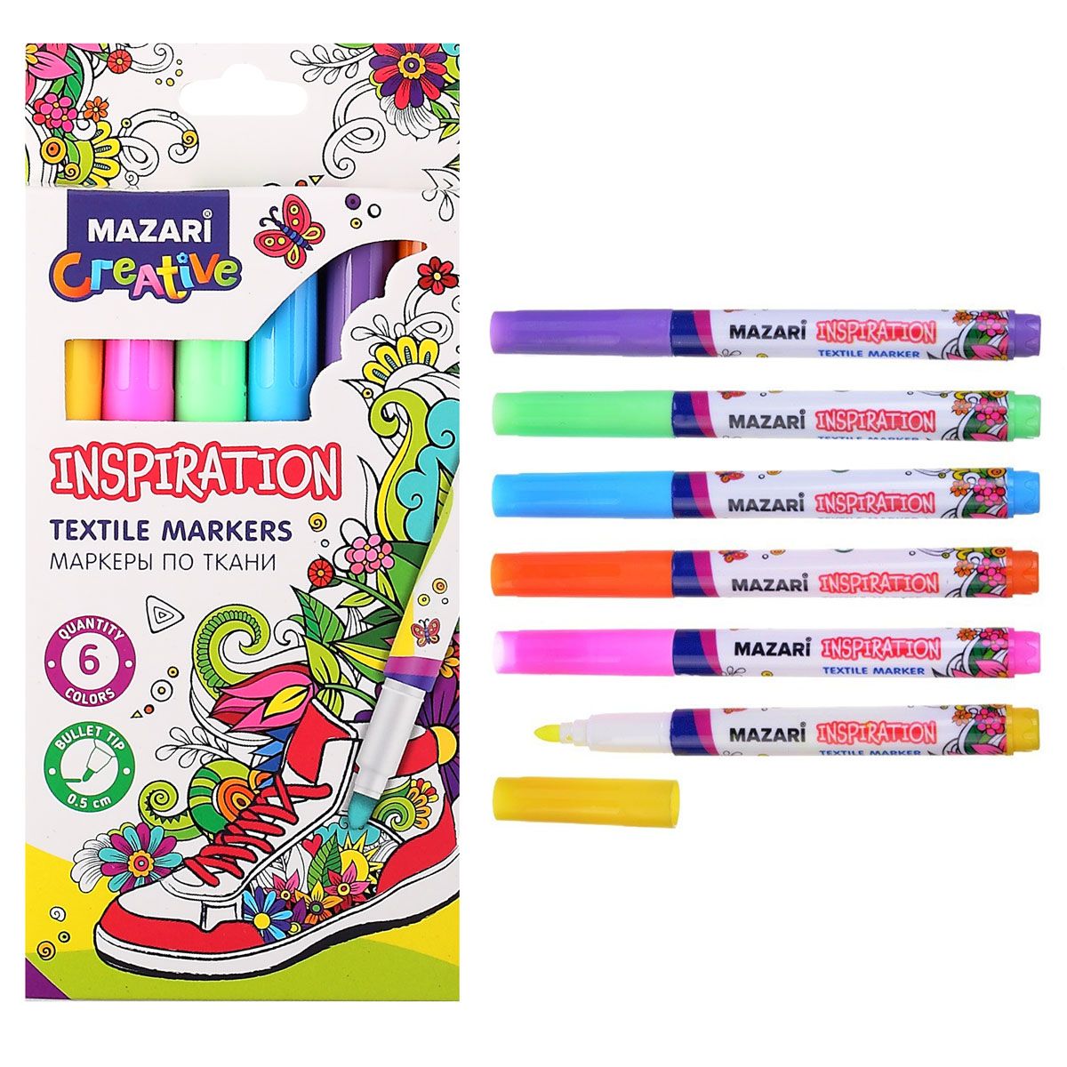 Набор маркеров по ткани 6цв, Inspiration M-5013-6 | Магазин канцтоваров и игрушек Львёнок