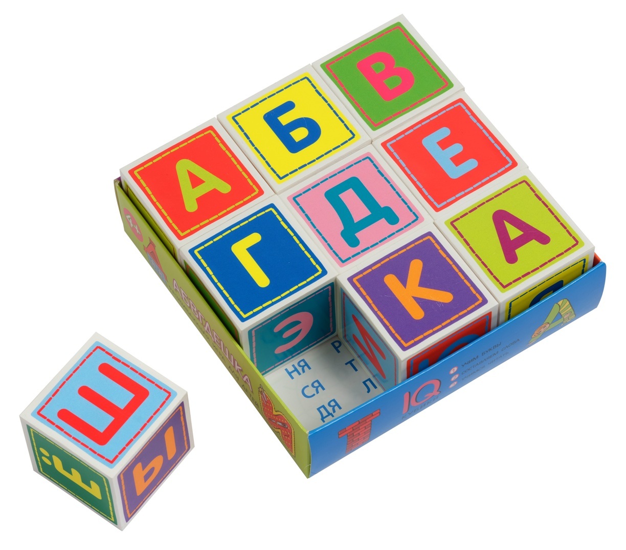 Умные кубики 9шт Абвгдешка 29028 | Магазин канцтоваров и игрушек Львёнок