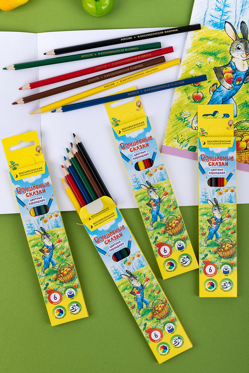 Набор цветных карандашей 6цв "Волшебные сказки" FP-CP-1006 | Магазин канцтоваров и игрушек Львёнок