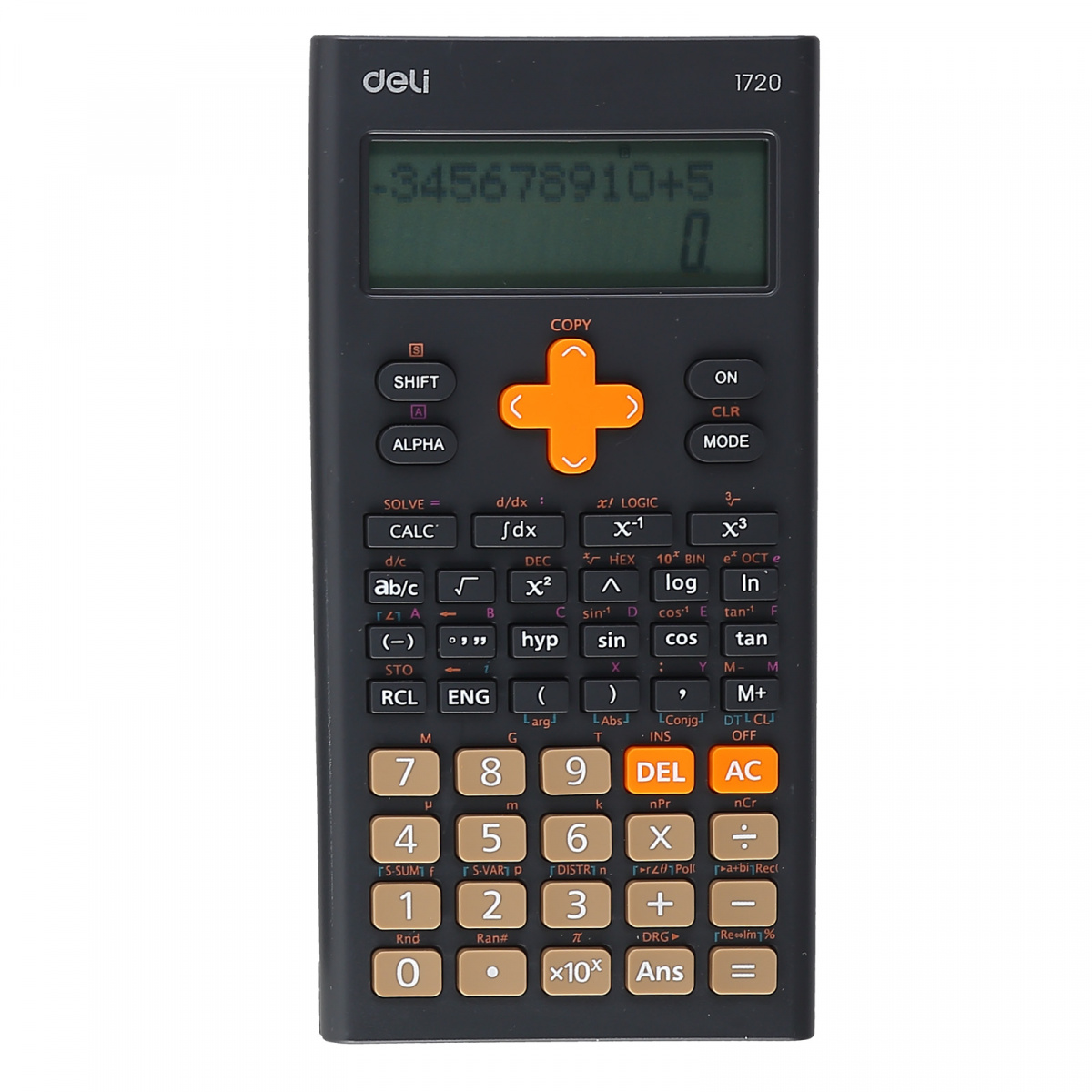 Калькулятор инженерный 160*80*18мм 10+2 разрядов E1720-black питание от батарейки (300 функций) черный | Магазин канцтоваров и игрушек Львёнок