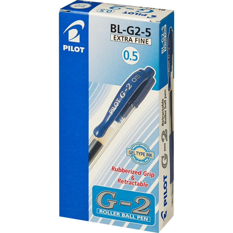 Ручка гель автомат 0,5мм  рез манжетка BL-G2-5-L синяя | Магазин канцтоваров и игрушек Львёнок