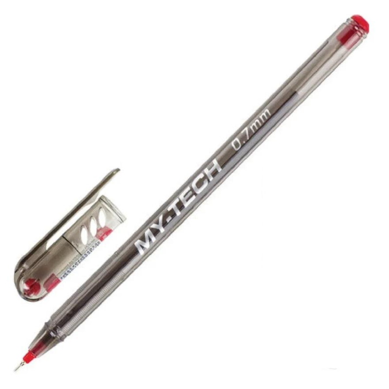 Ручка шариковая 0,7мм MY-TECH масло 2240 красная | Магазин канцтоваров и игрушек Львёнок