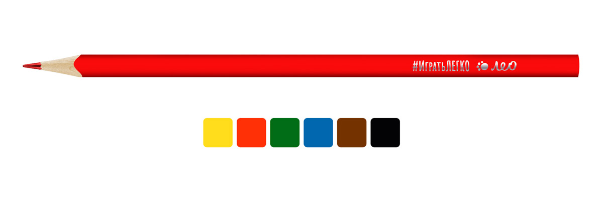 Набор цветных трехгранных карандашей 6цв "Играй" LGCP-06 | Магазин канцтоваров и игрушек Львёнок
