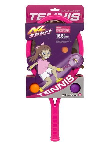 Ракетка для тенниса 42 см с мячиками 200201147 пластик | Магазин канцтоваров и игрушек Львёнок
