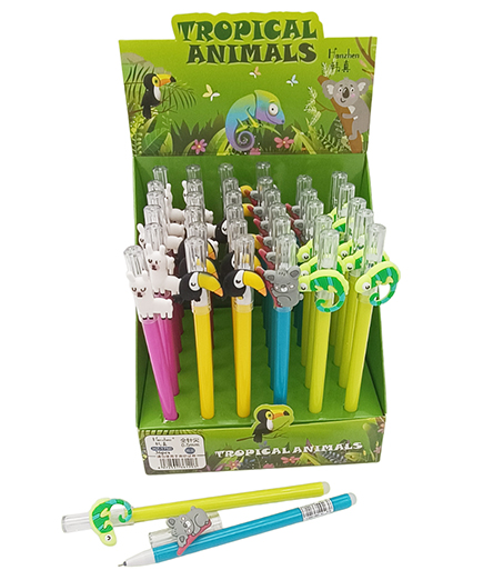 Ручка гелевая 0,5мм Пиши стирай "Тропические животные" CZ-35 синяя | Магазин канцтоваров и игрушек Львёнок