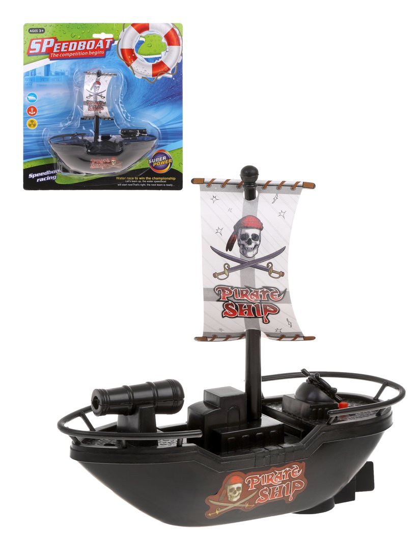 Пиратский корабль с парусом на батарейках 16,5х6,7х16 см. 3015 | Магазин канцтоваров и игрушек Львёнок