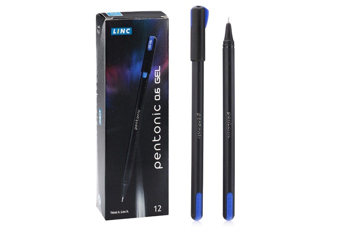 Ручка гелевая 0,6мм Pentonic 856-B синяя | Магазин канцтоваров и игрушек Львёнок