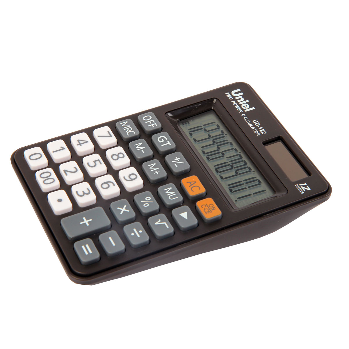 Калькулятор настольный 12 разрядов UD-122 двойное питание 120*83*22мм черный | Магазин канцтоваров и игрушек Львёнок