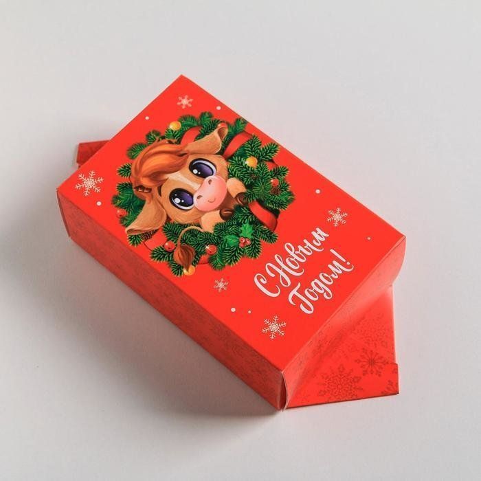 Сборная коробка-конфета С Новым годом 14х22х8см, 5013335 | Магазин канцтоваров и игрушек Львёнок