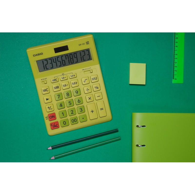Калькулятор  (12 разр) GR-12C-GN-W-EP зел | Магазин канцтоваров и игрушек Львёнок