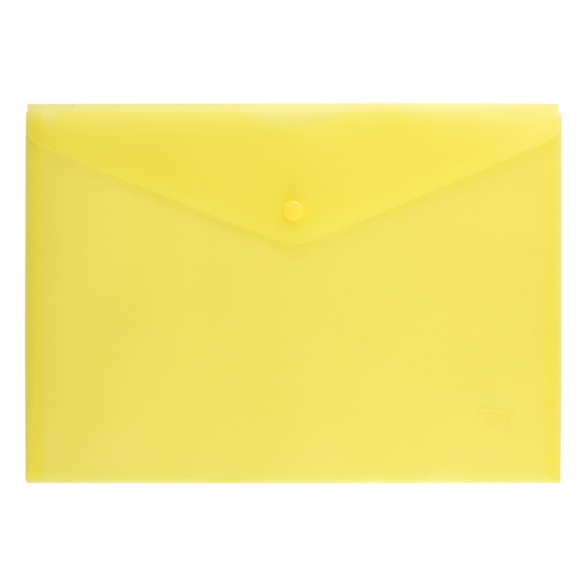 Папка-конверт на кнопке А4 (240*340мм) 0,18мм 212685 полупрозрачная желтая | Магазин канцтоваров и игрушек Львёнок