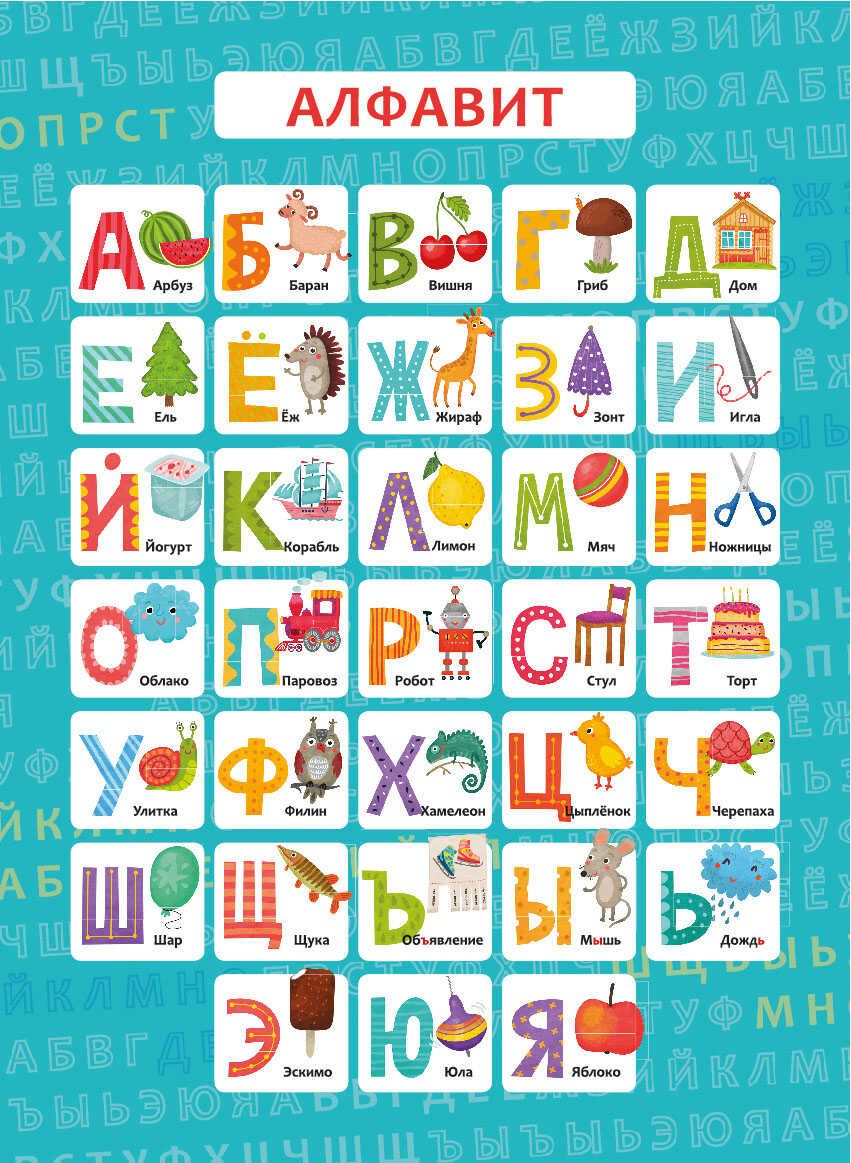 Обучающий плакат-листовка А3 Алфавит 57813001 | Магазин канцтоваров и игрушек Львёнок