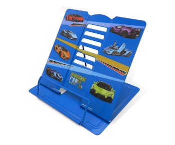 Подставка для книг 19х20см "Супер гонки" металлическая CO-7000 синяя | Магазин канцтоваров и игрушек Львёнок