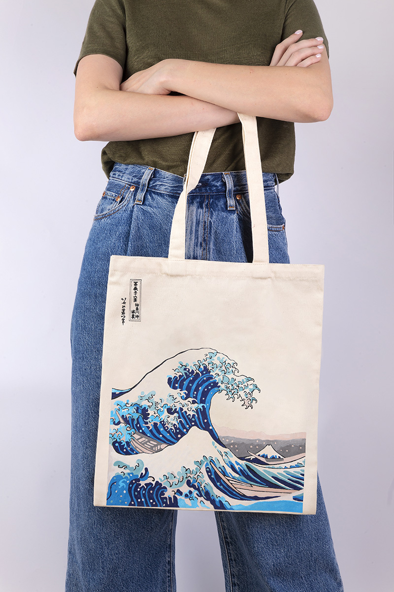 Раскраска на сумке "Кацусика Хокусай, Большая волна в Канагаве" RWCB-013 | Магазин канцтоваров и игрушек Львёнок