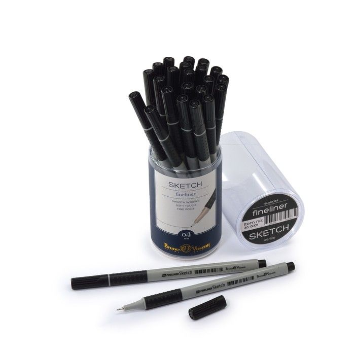 Ручка 0.4мм капилярная (фанлайнер) Sketch 36-0001 черная | Магазин канцтоваров и игрушек Львёнок