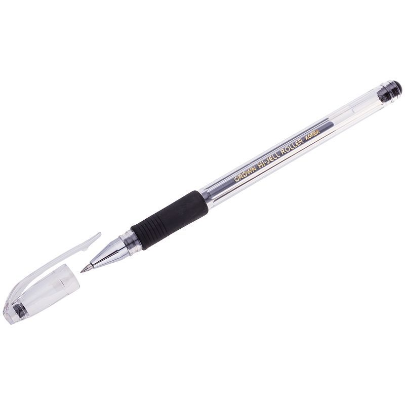Ручка гел 0,5мм "Hi-Jell Grip" HJR-500RB черная | Магазин канцтоваров и игрушек Львёнок