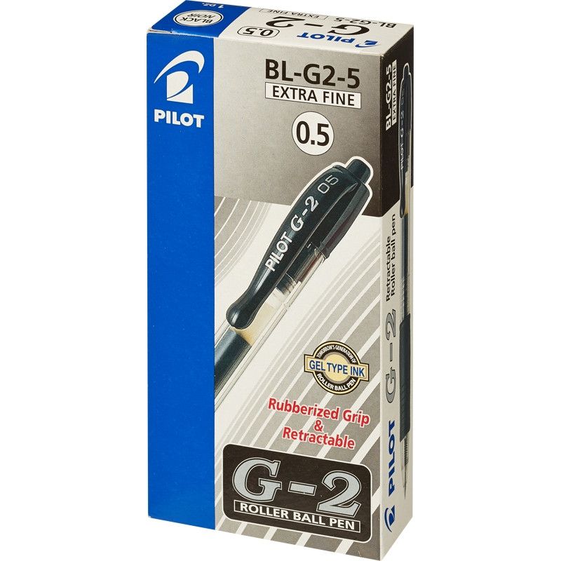 Ручка гель автомат 0,5мм рез манжетка BL-G2-5-B черная | Магазин канцтоваров и игрушек Львёнок