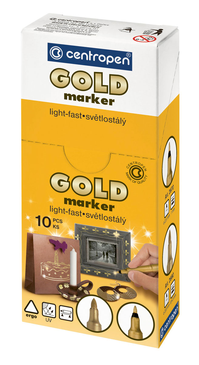 Маркер перманентный 1,8мм тонк круг Gold  2690 0195  золото | Магазин канцтоваров и игрушек Львёнок
