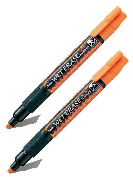 Маркер меловой 2мм/4.0мм Wet Erase Marker на вод основе (двуст пиш узел) SMW26- оранжевый | Магазин канцтоваров и игрушек Львёнок
