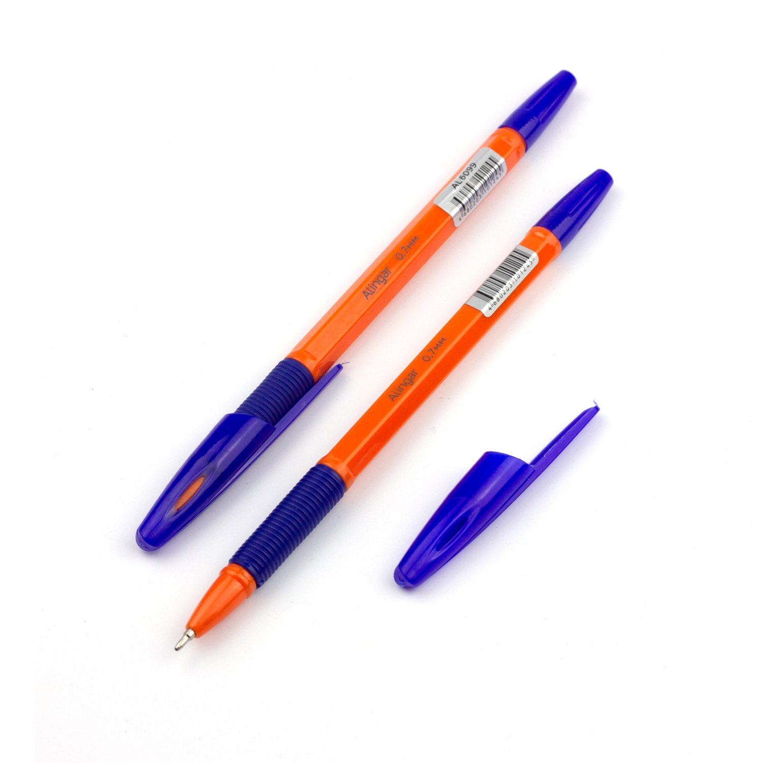 Ручка шариковая 0,7мм на масляной основе, резиновый грип AL6099 синяя | Магазин канцтоваров и игрушек Львёнок