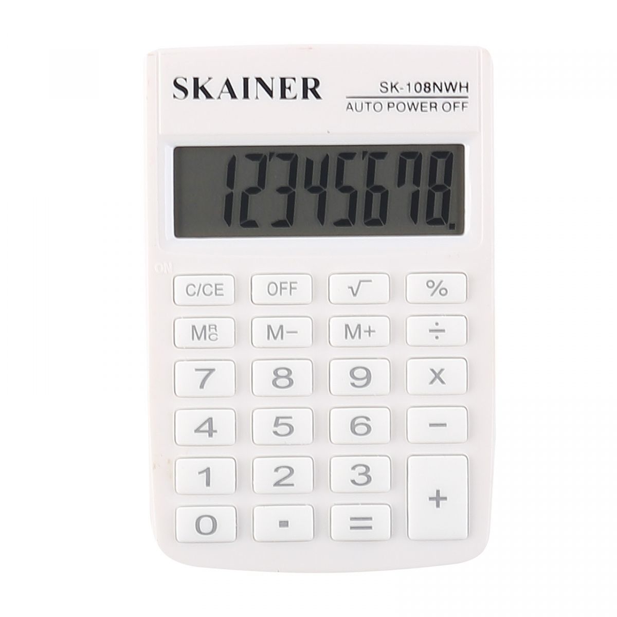 Калькулятор карманный 8 разрядов SK-108NWH питание от батарейки 88*58*10мм белый | Магазин канцтоваров и игрушек Львёнок