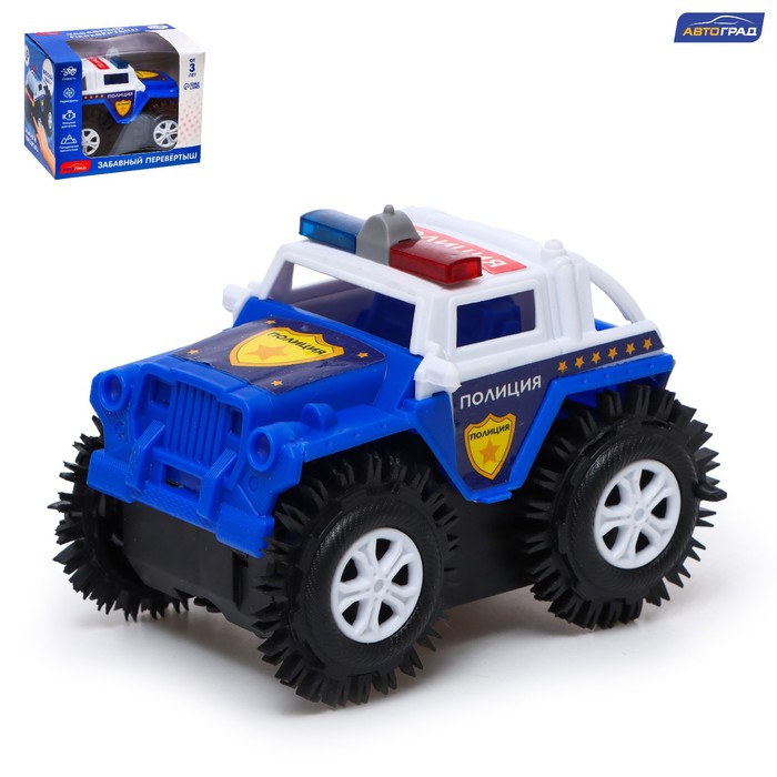 Джип-перевёртыш «Полиция» работает от батареек 7652104 цвет синий | Магазин канцтоваров и игрушек Львёнок