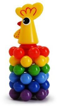 Пирамида Петушок с шариками, 19 см,в сетке, 8 дет. 9248 | Магазин канцтоваров и игрушек Львёнок