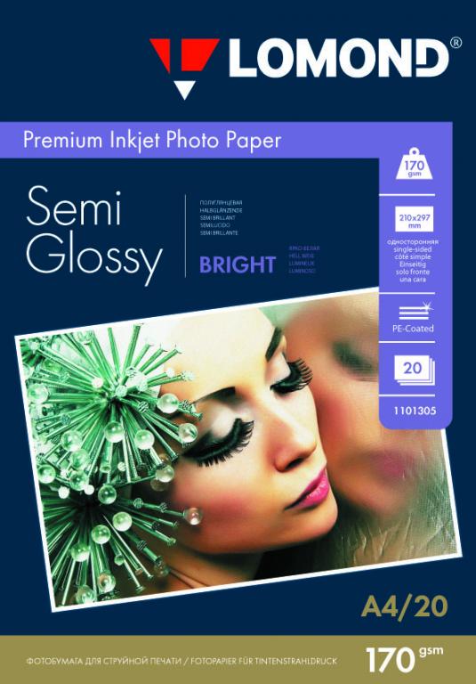 Фотобумала Lomond Semi Glossy Bright 170/A4/20 1101305 | Магазин канцтоваров и игрушек Львёнок