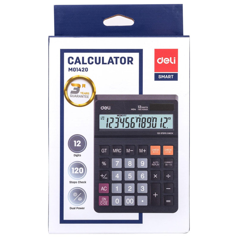 Калькулятор 12 разрядов EM01420/М014 черный | Магазин канцтоваров и игрушек Львёнок
