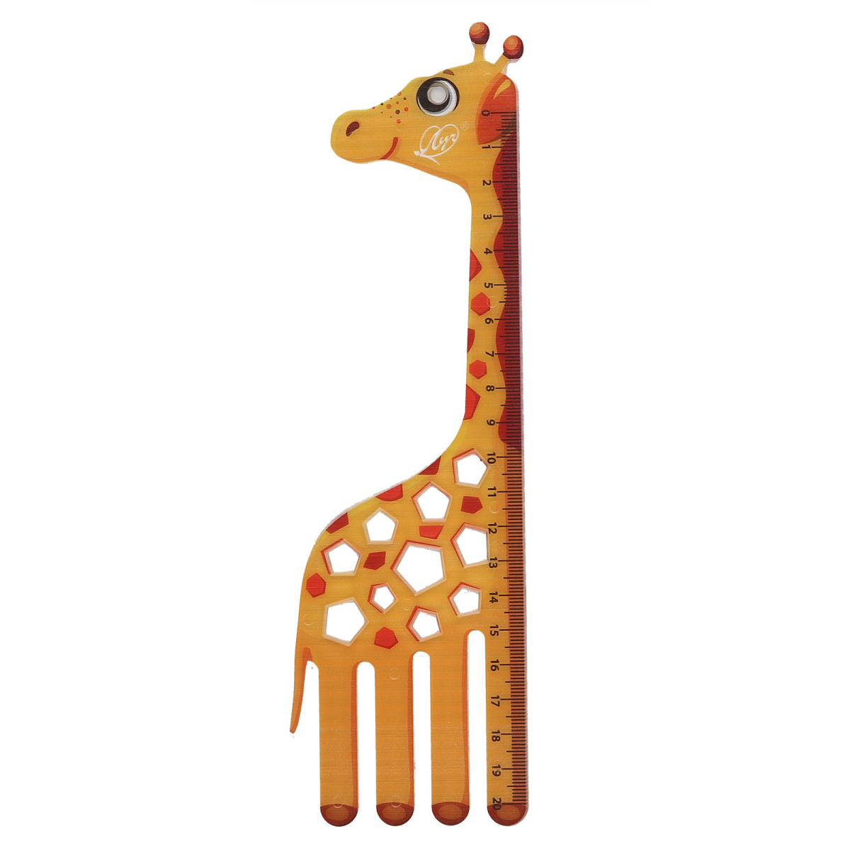 Линейка 20см пластиковая фигурная Жираф 32С 2106-08 | Магазин канцтоваров и игрушек Львёнок