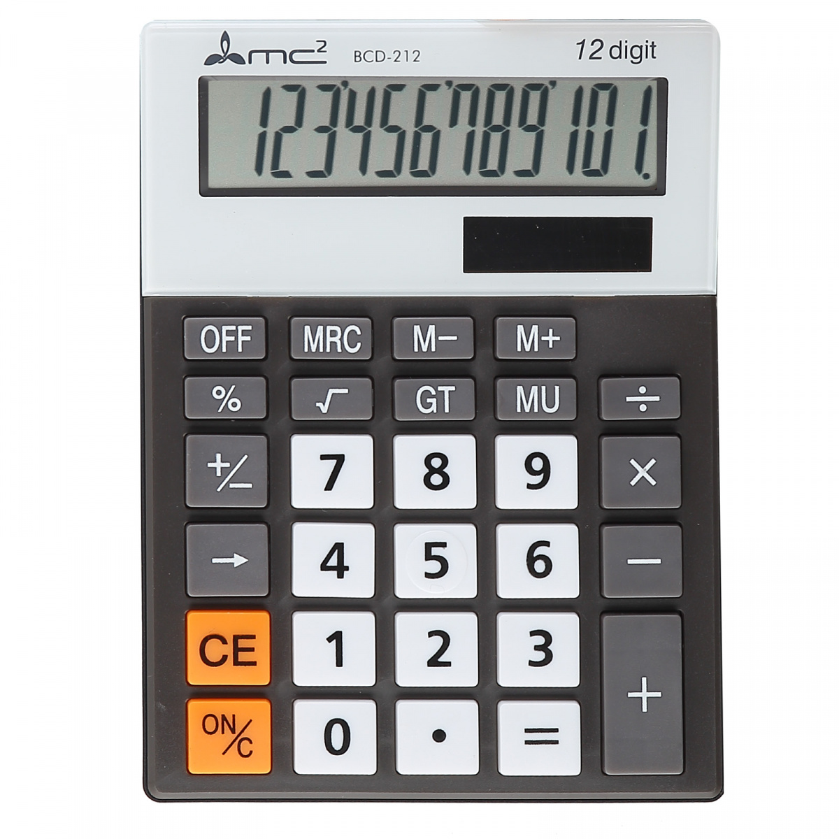 Калькулятор настольный 12 разрядов BCD-212 двойное питание 150*112*32мм серый | Магазин канцтоваров и игрушек Львёнок
