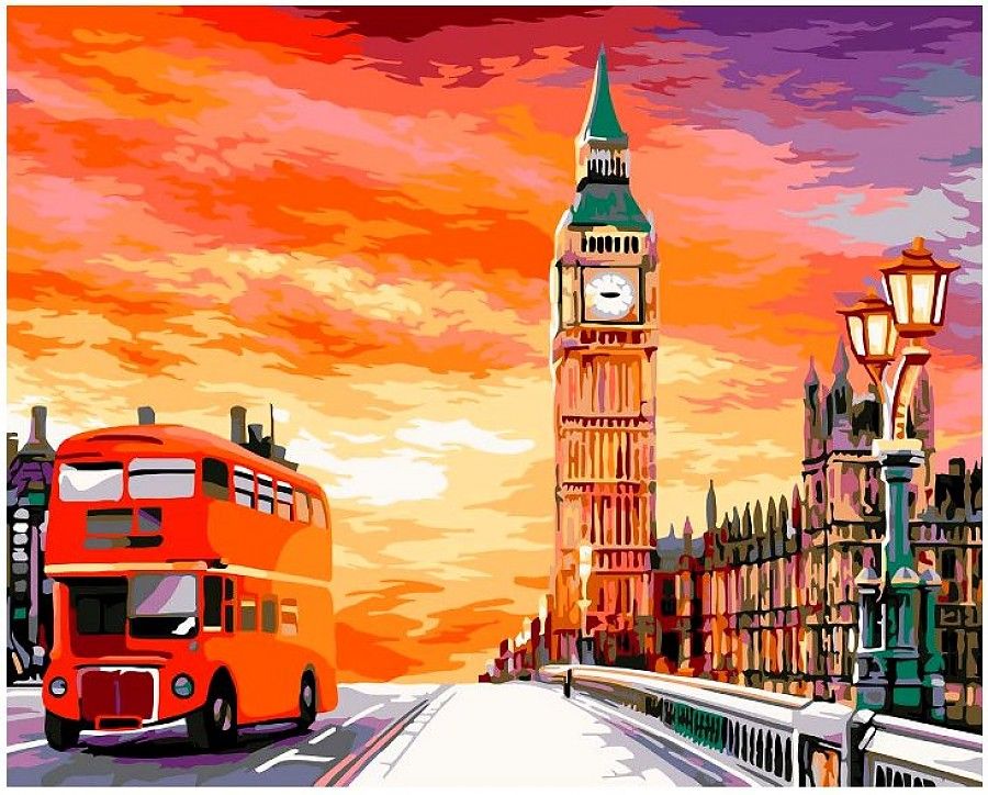 Картина по номерам 40х50см Лондонский закат С038 | Магазин канцтоваров и игрушек Львёнок