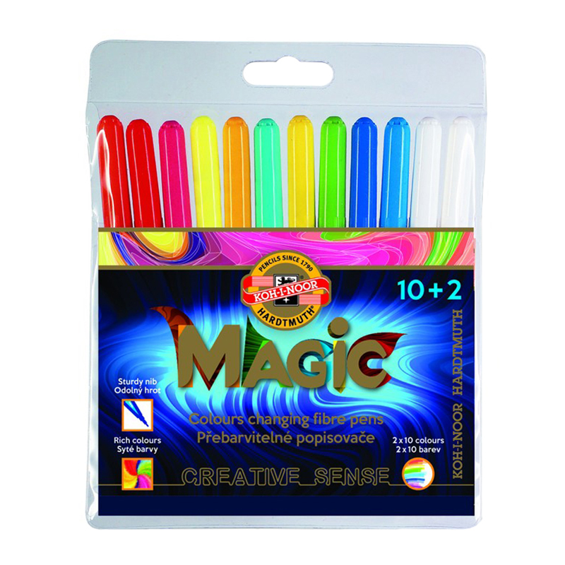 Фломастеры 10+2цв "Magic" трехгранные 771612AB01TE | Магазин канцтоваров и игрушек Львёнок