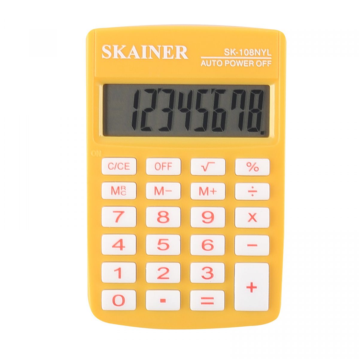 Калькулятор карманный 8 разрядов SK-108NYL питание от батарейки 88*58*10мм желтый | Магазин канцтоваров и игрушек Львёнок