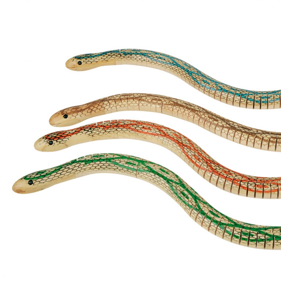 Змея деревянная полосатая 50см 210113-40 | Магазин канцтоваров и игрушек Львёнок
