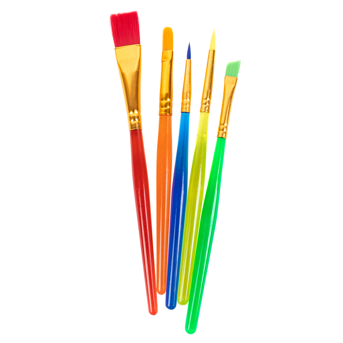Набор цветных кистей 5шт "Играй" короткая ручка LTB 01-05 | Магазин канцтоваров и игрушек Львёнок
