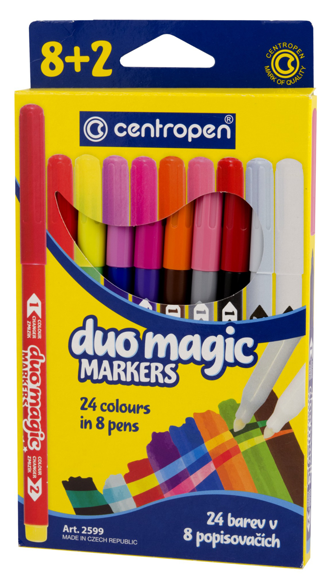Фломастеры меняющие цвет "Duo Magic" 08цв+2, 10шт. 24 цв 2599 | Магазин канцтоваров и игрушек Львёнок