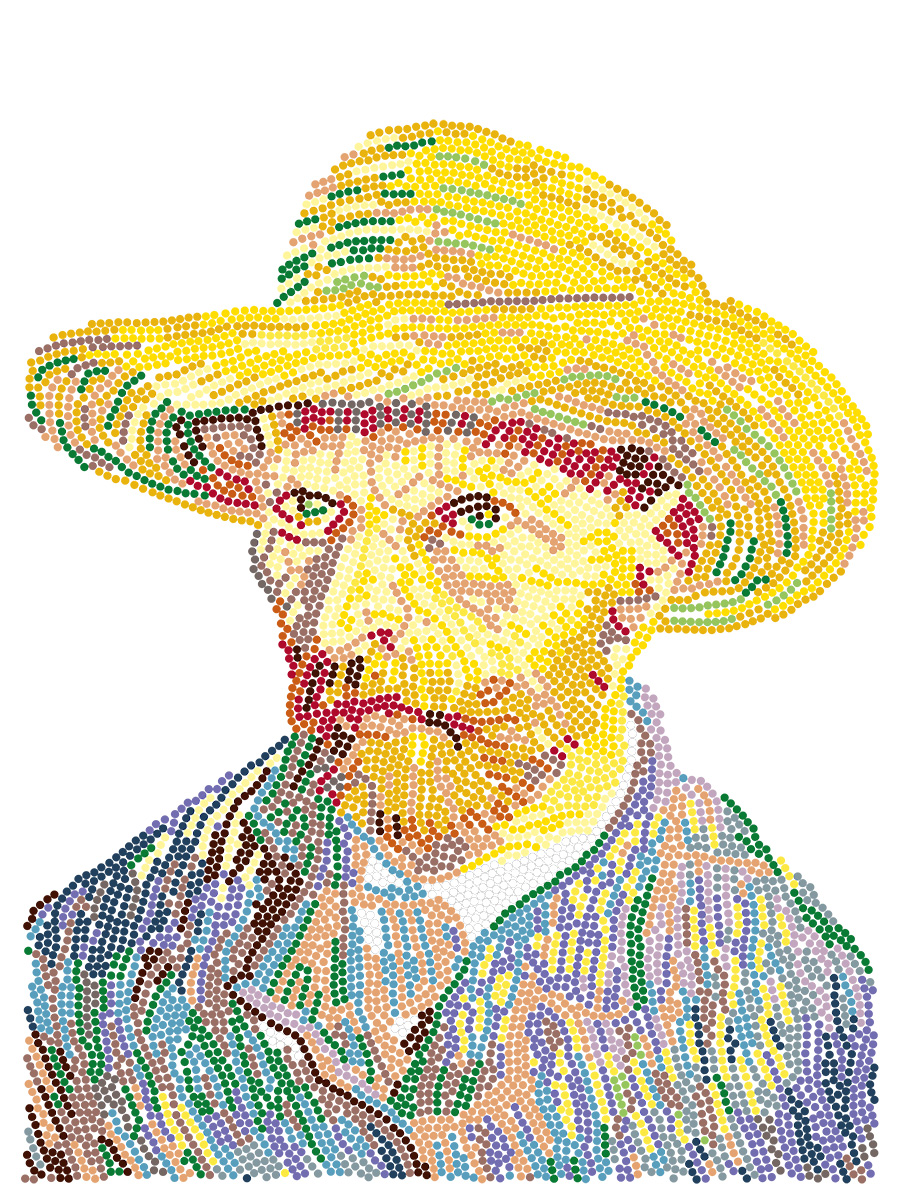 Кристальная (алмазная) мозаика 30х40см на подрамнике "Автопортрет в соломенной шляпе, Винсент ван Гог" MET-ALPD-027 | Магазин канцтоваров и игрушек Львёнок