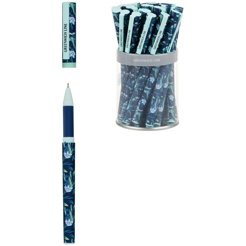Ручка шариковая 0,7мм "Blue flowers" GL_24821/Pbl_32681 синяя | Магазин канцтоваров и игрушек Львёнок